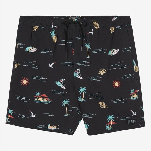 O’Neill HERMOSA ELASTIC WAIST 17" SWIM TRUNKS. NWT! - Picture 1 of 5